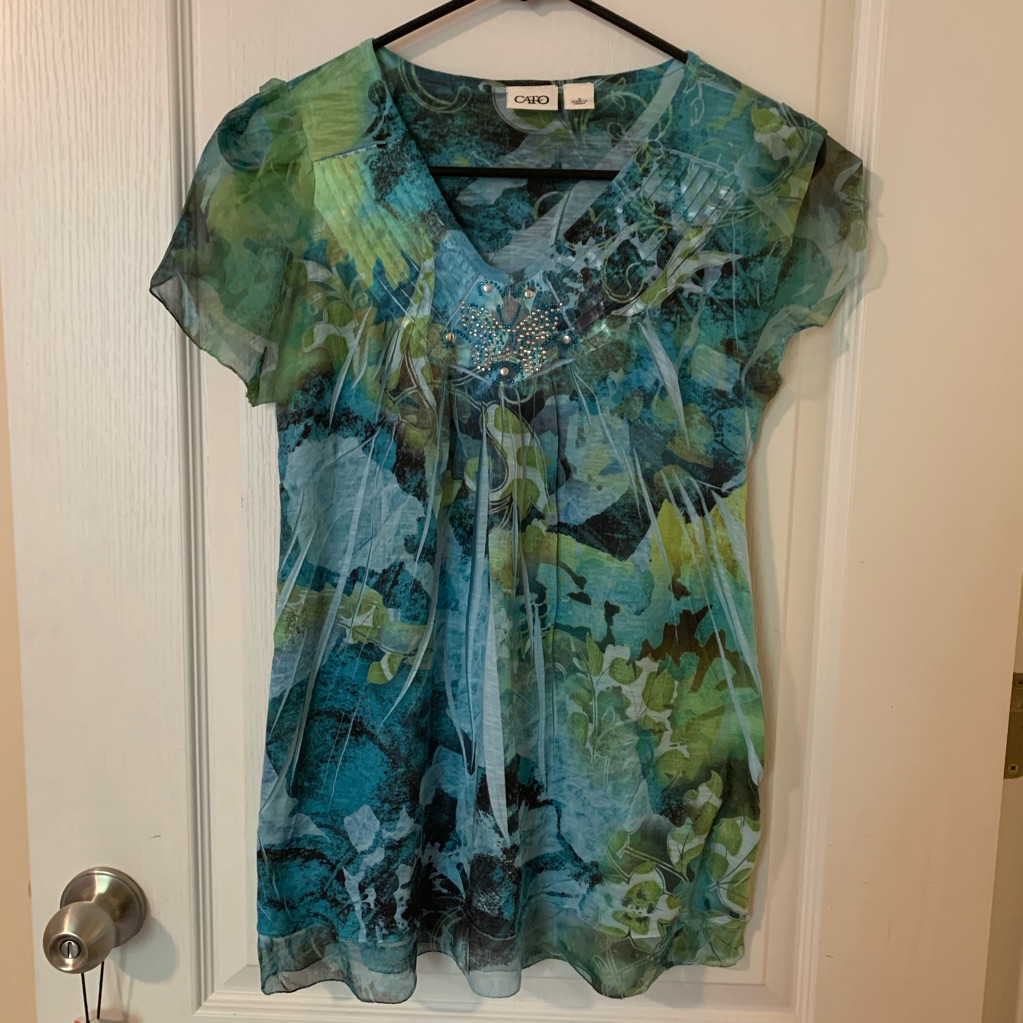 Beautiful Cato Floral Blouse With Rhinestones